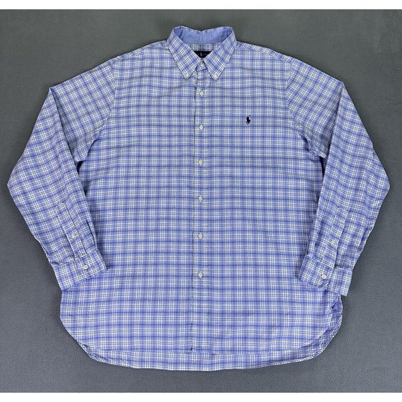 Ralph Lauren Shirt Mens XL Blue Pink Plaid Colorful Prep Smart Casual Office - Picture 2 of 7
